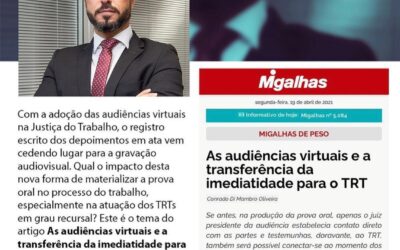 Portal de notícias jurídicas Conjur publica artigo do sócio Conrado Di Mambro